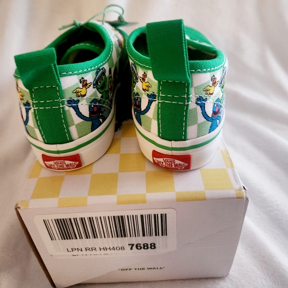 Vans x Sesame Street Authentic Skate Shoe Sneaker Green Youth Kids Size 13.5 - Picture 4 of 6